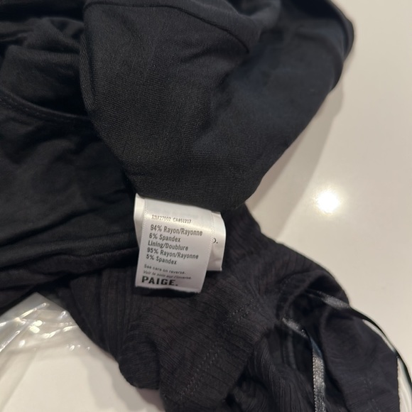 PAIGE *Anemone* black stretch ribbed halter bodysuit XS - Picture 7 of 7